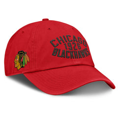 Chicago Blackhawks Fanatics Fundamentals Archer Adjustable Hat On Sale