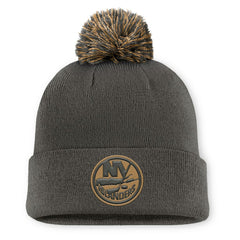 New York Islanders Fanatics Authentic Pro Military Appreciation Cuffed Knit Hat with Pom For Sale