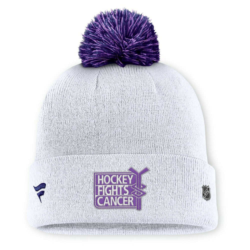 Vegas Golden Knights Fanatics Authentic Pro Hockey Fights Cancer Cuffed Knit Hat with Pom For Sale
