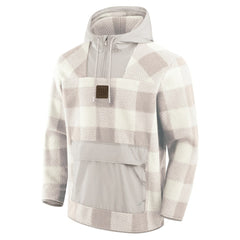 New York Giants Fanatics Elements Plaid Polar Fleece Quarter-Zip Hoodie