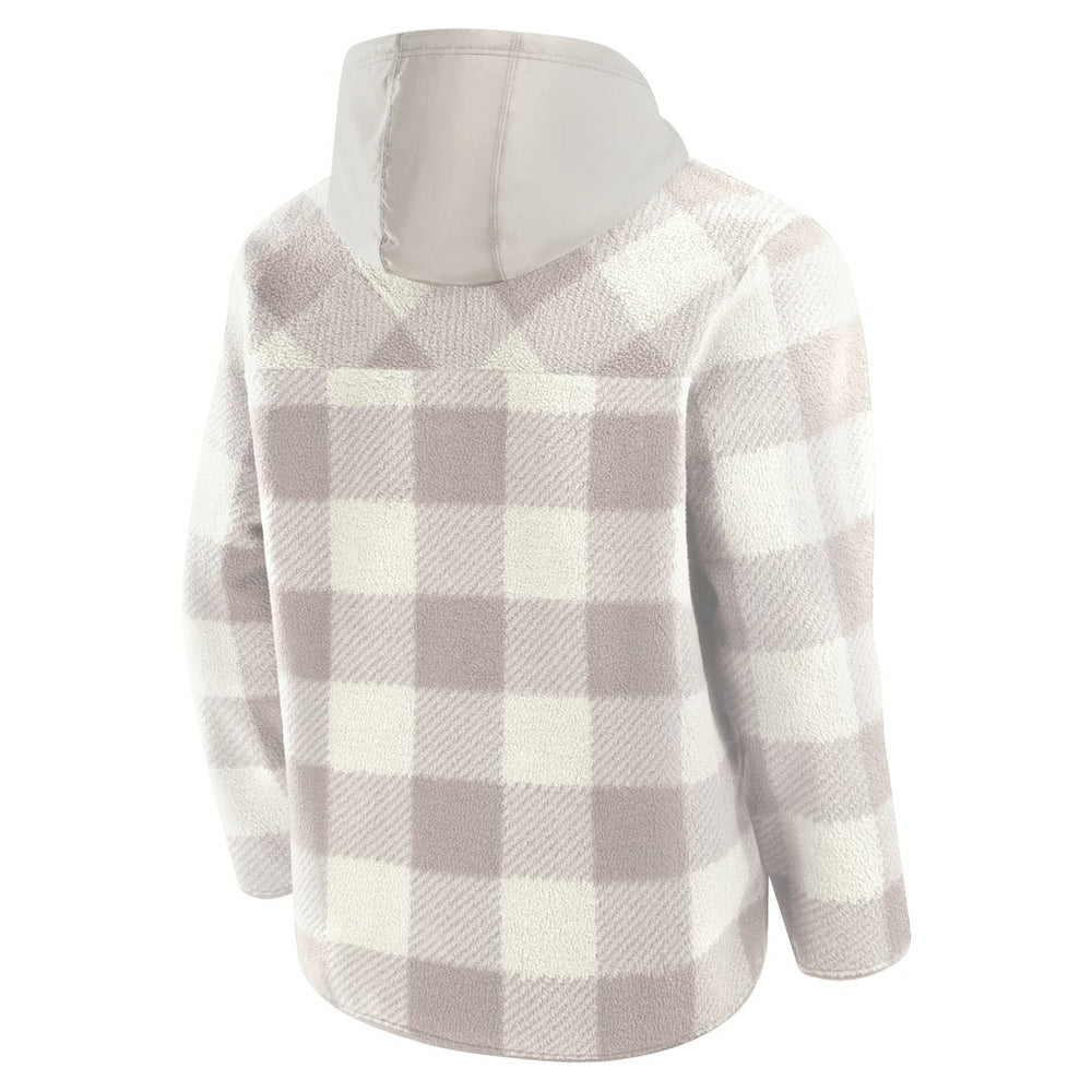 New York Giants Fanatics Elements Plaid Polar Fleece Quarter-Zip Hoodie