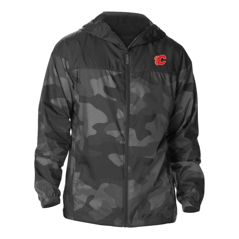Calgary Flames Columbia Camo Flash Challenger Omni-Shade Full-Zip Hoodie Windbreaker On Sale