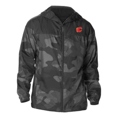 Calgary Flames Columbia Camo Flash Challenger Omni-Shade Full-Zip Hoodie Windbreaker On Sale