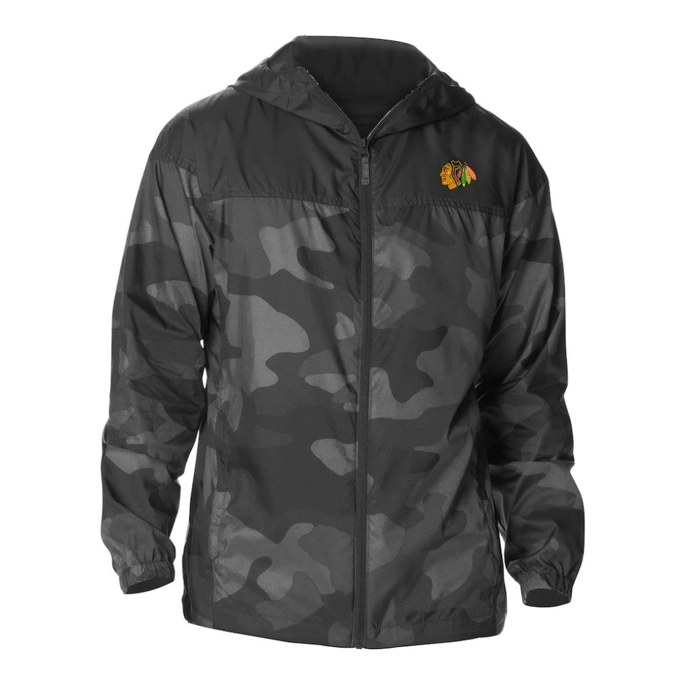 Chicago Blackhawks Columbia Camo Flash Challenger Omni-Shade Full-Zip Hoodie Windbreaker Online