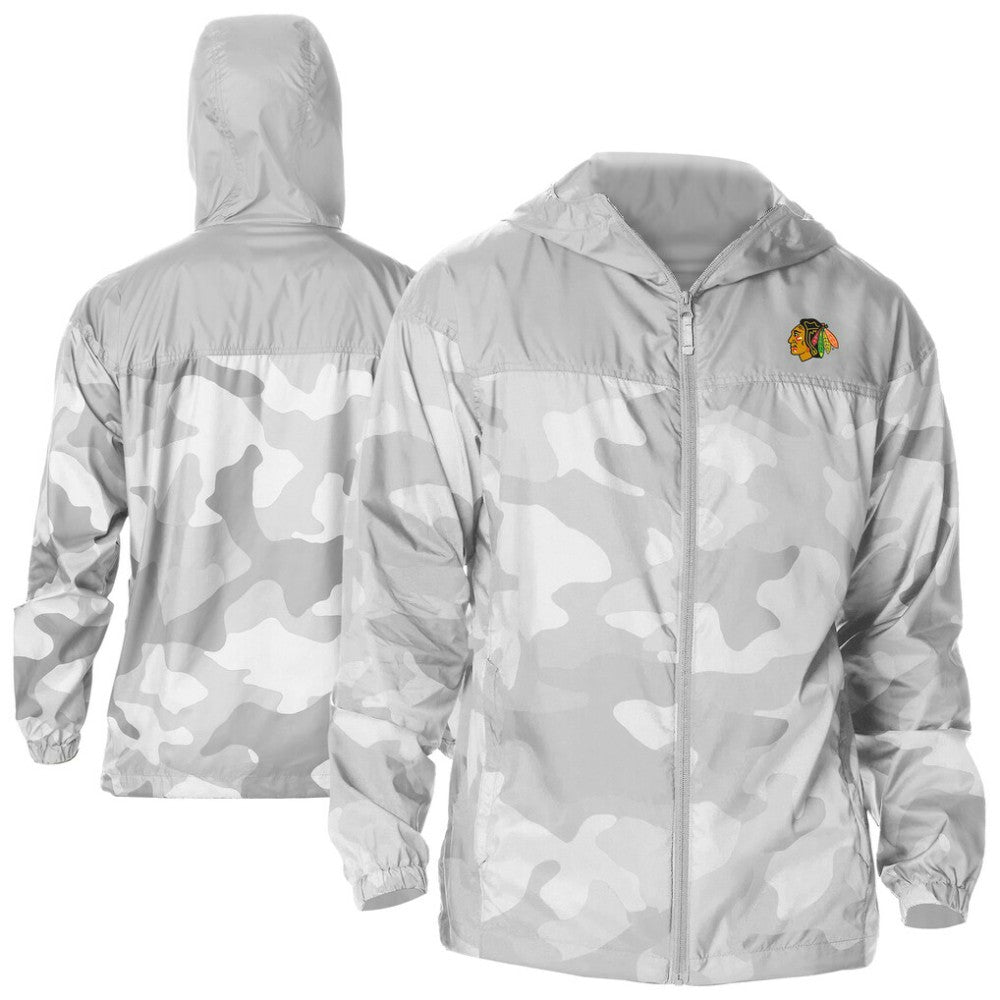 Chicago Blackhawks Columbia Camo Flash Challenger Omni-Shade Full-Zip Hoodie Windbreaker Online