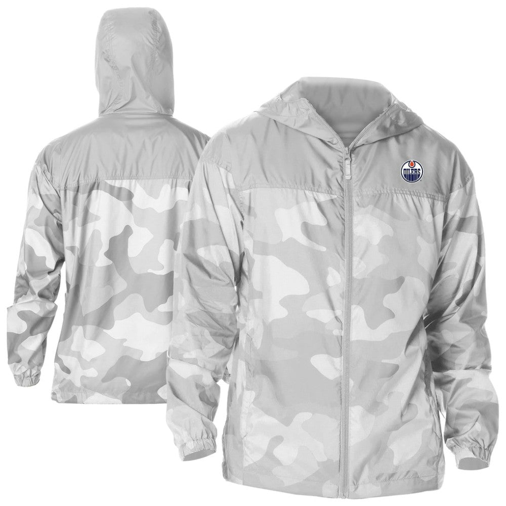 Edmonton Oilers Columbia Camo Flash Challenger Omni-Shade Full-Zip Hoodie Windbreaker On Sale