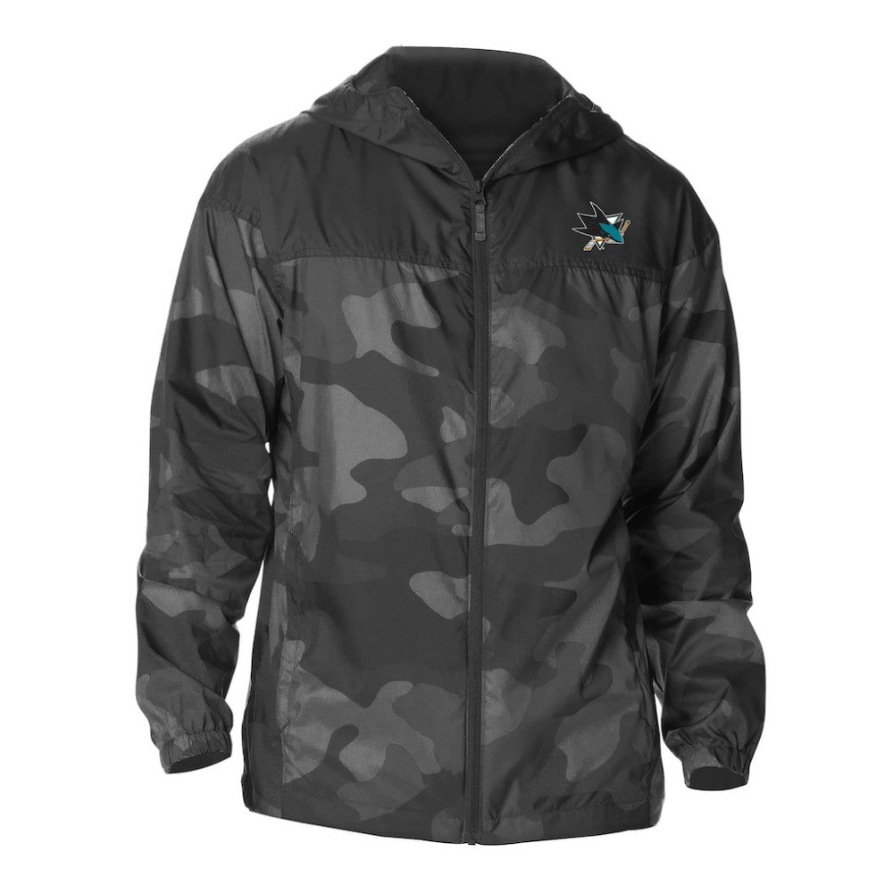 San Jose Sharks Columbia Camo Flash Challenger Omni-Shade Full-Zip Hoodie Windbreaker Outlet