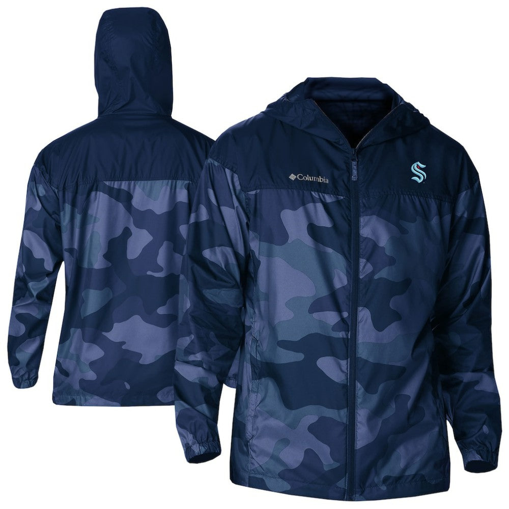 Seattle Kraken Columbia Camo Flash Challenger Omni-Shade Full-Zip Hoodie Windbreaker Discount