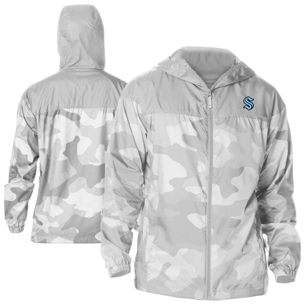 Seattle Kraken Columbia Camo Flash Challenger Omni-Shade Full-Zip Hoodie Windbreaker Outlet