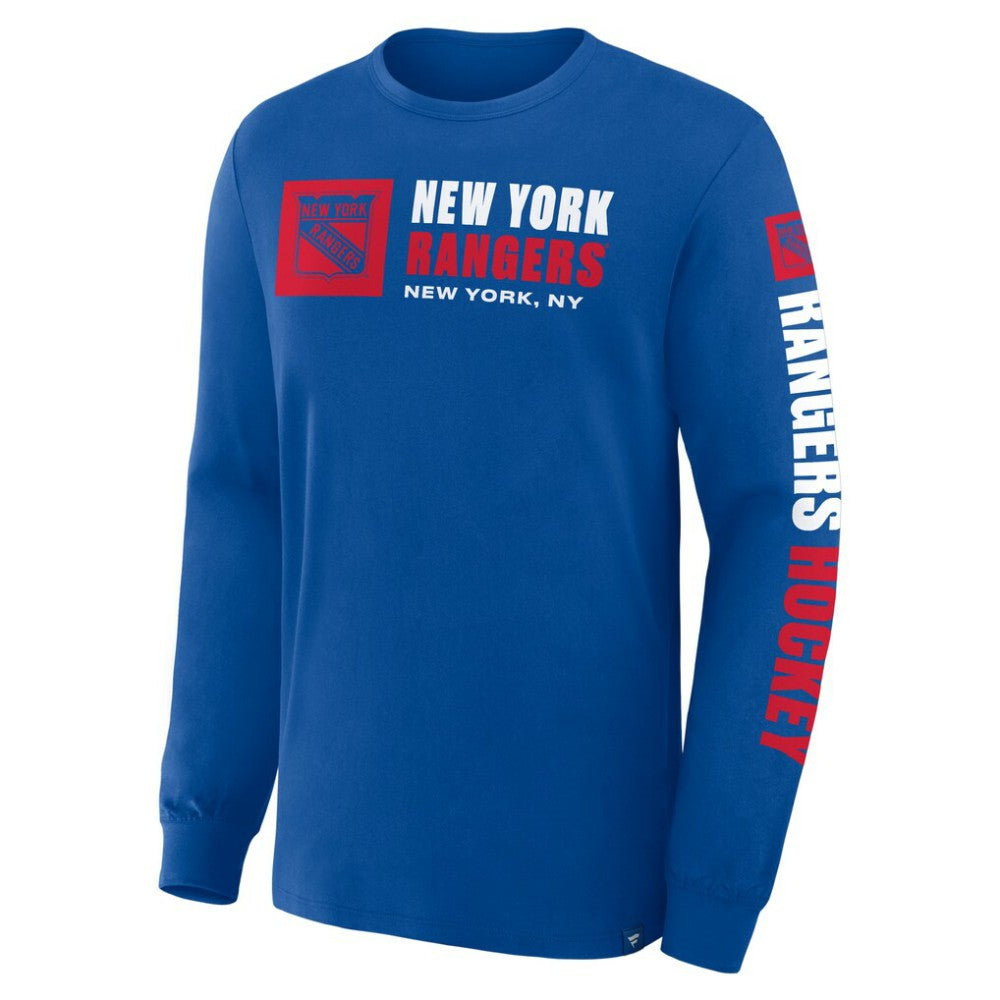 New York Rangers Fanatics Goal Crease Legacy Long Sleeve T-Shirt On Sale