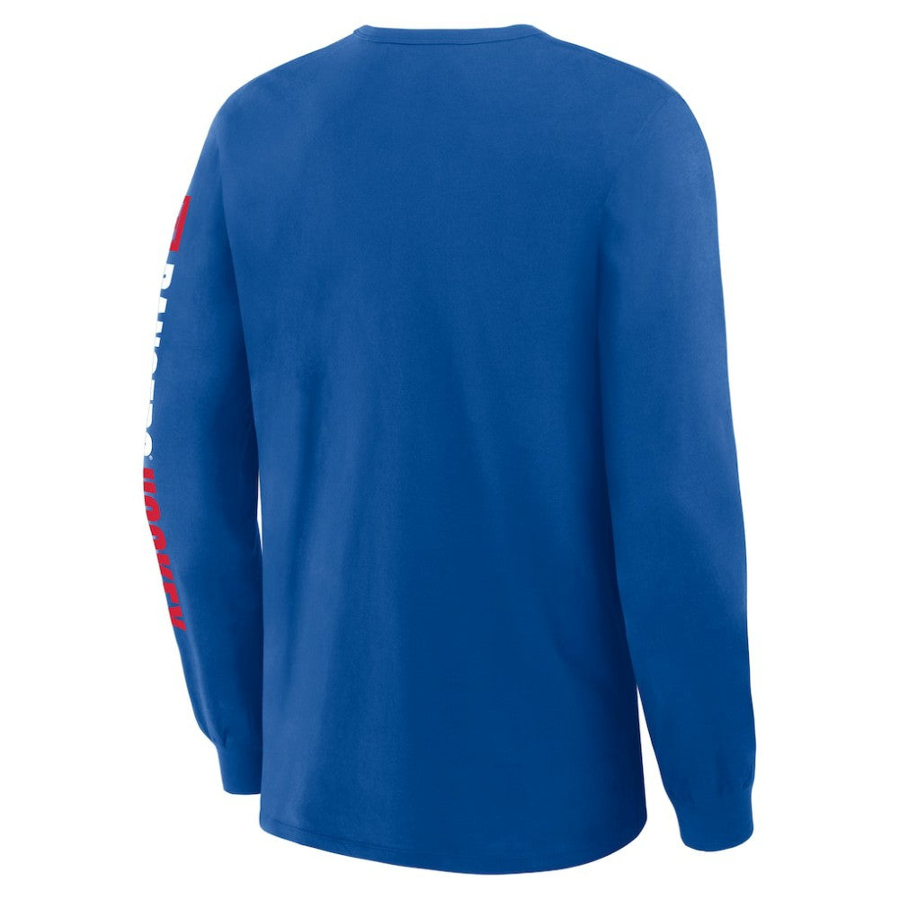 New York Rangers Fanatics Goal Crease Legacy Long Sleeve T-Shirt On Sale