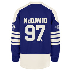 Connor McDavid Edmonton Oilers '47 Player Name & Number Sweep Check Eternal Lacer Sweatshirt Outlet