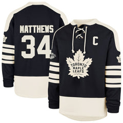 Auston Matthews Toronto Maple Leafs '47 Player Name & Number Sweep Check Eternal Lacer Sweatshirt Discount