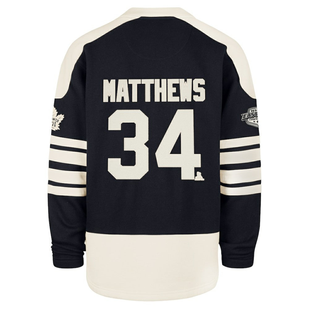 Auston Matthews Toronto Maple Leafs '47 Player Name & Number Sweep Check Eternal Lacer Sweatshirt Discount