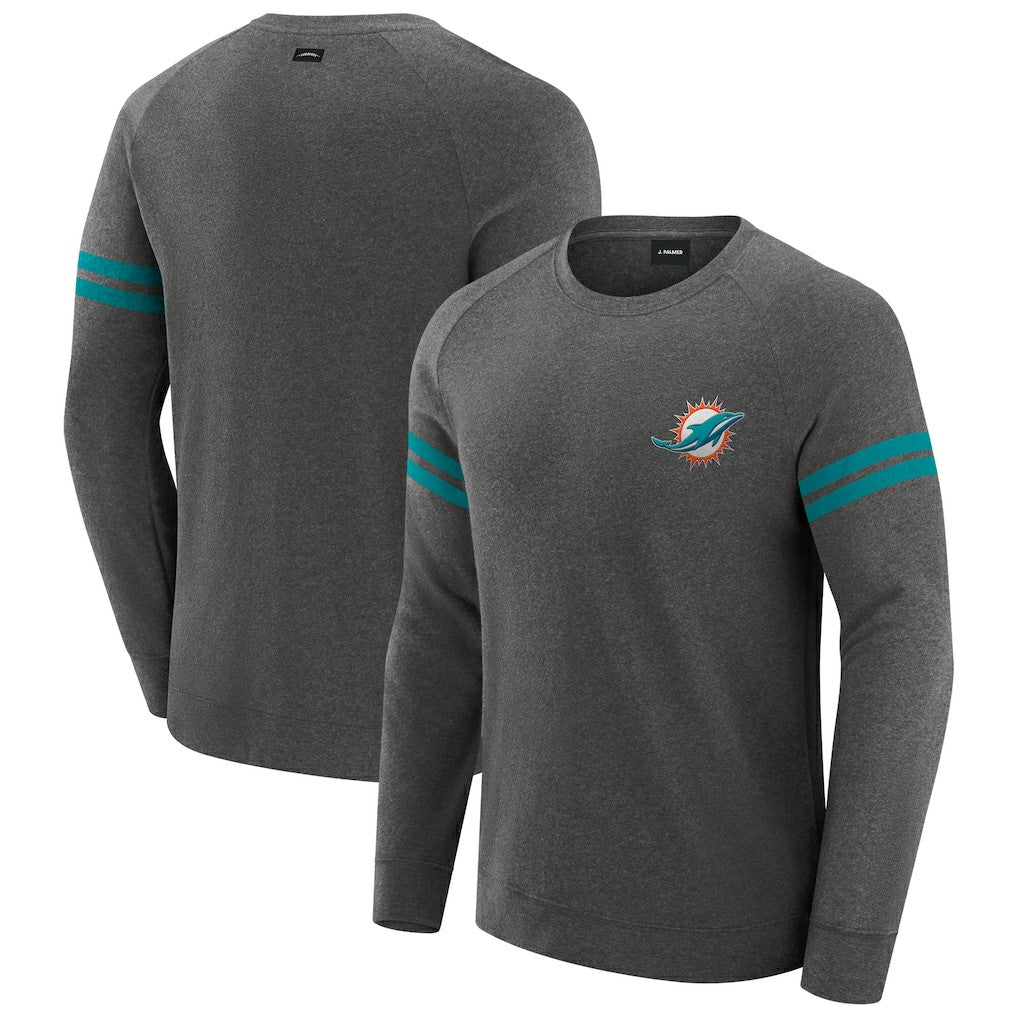 Miami Dolphins  J. Palmer Players Lounge Raglan Tri-Blend Sweatshirt