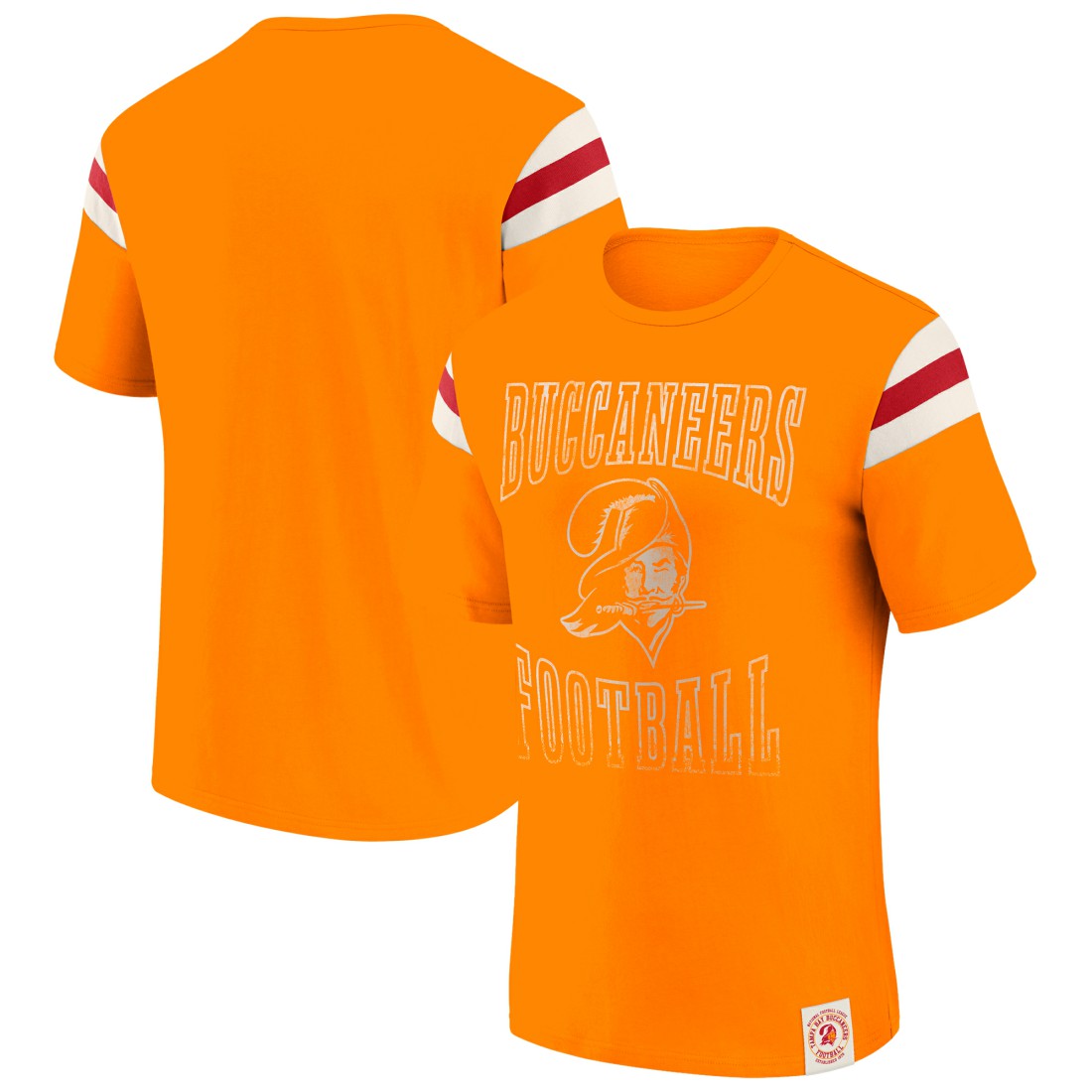 Tampa Bay Buccaneers Fanatics Darius Rucker Collection Distressed Throwback Shoulder Stripe T-Shirt