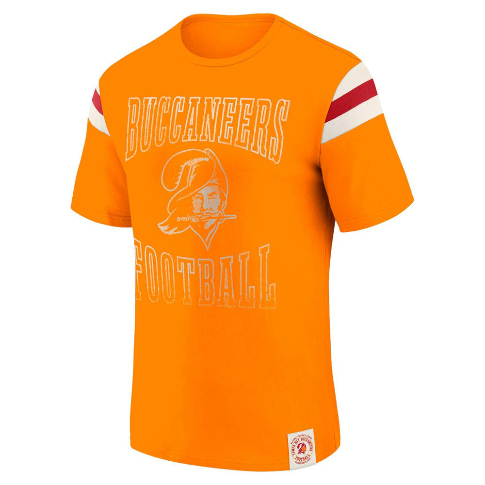 Tampa Bay Buccaneers Fanatics Darius Rucker Collection Distressed Throwback Shoulder Stripe T-Shirt