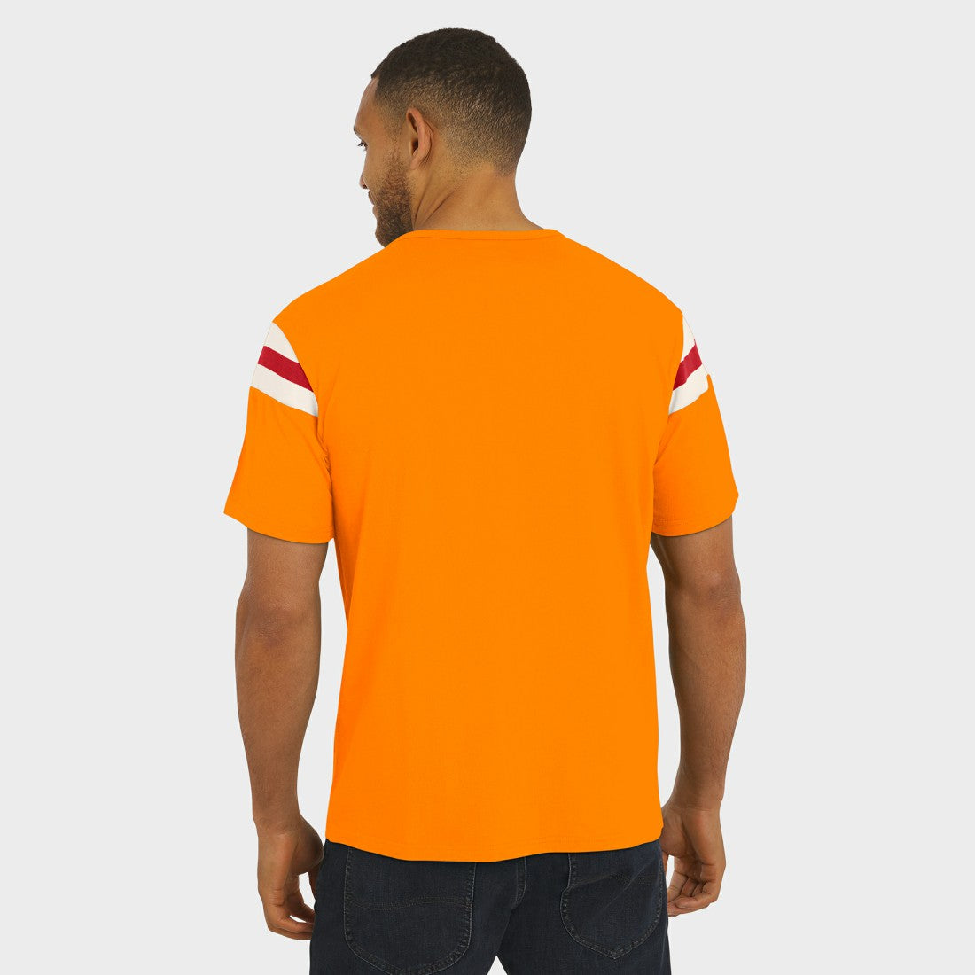 Tampa Bay Buccaneers Fanatics Darius Rucker Collection Distressed Throwback Shoulder Stripe T-Shirt