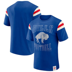Buffalo Bills Fanatics Darius Rucker Collection Distressed Throwback Shoulder Stripe T-Shirt