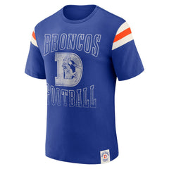 Denver Broncos Fanatics Darius Rucker Collection Distressed Throwback Shoulder Stripe T-Shirt