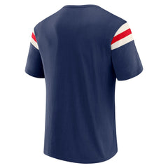 New York Giants Fanatics Darius Rucker Collection Distressed Throwback Shoulder Stripe T-Shirt