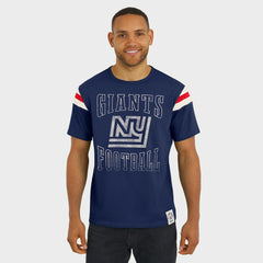 New York Giants Fanatics Darius Rucker Collection Distressed Throwback Shoulder Stripe T-Shirt