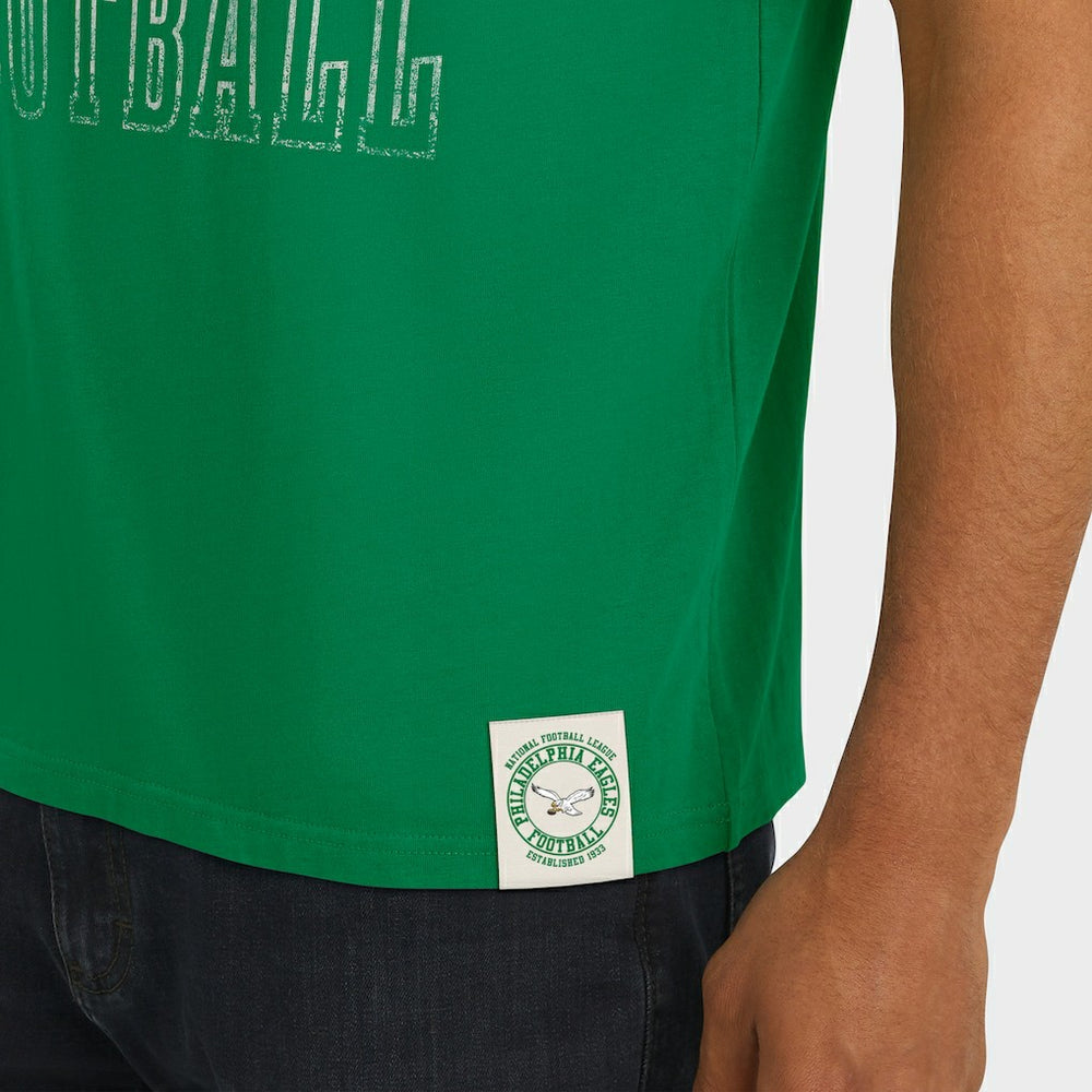 Philadelphia Eagles Fanatics Darius Rucker Collection Distressed Throwback Shoulder Stripe T-Shirt