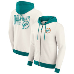 Miami Dolphins Fanatics Darius Rucker Collection Distressed Graphics Full-Zip Hoodie