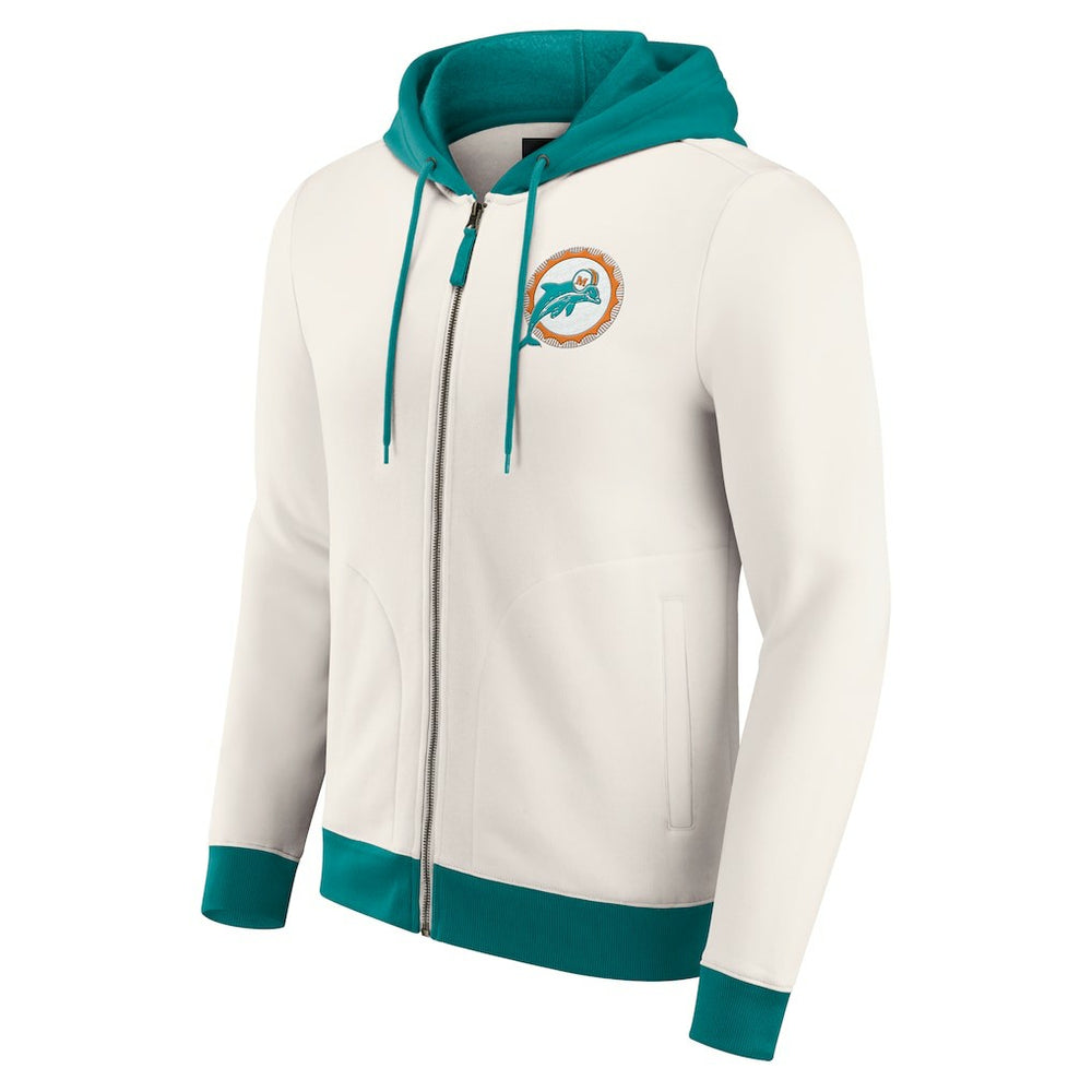 Miami Dolphins Fanatics Darius Rucker Collection Distressed Graphics Full-Zip Hoodie