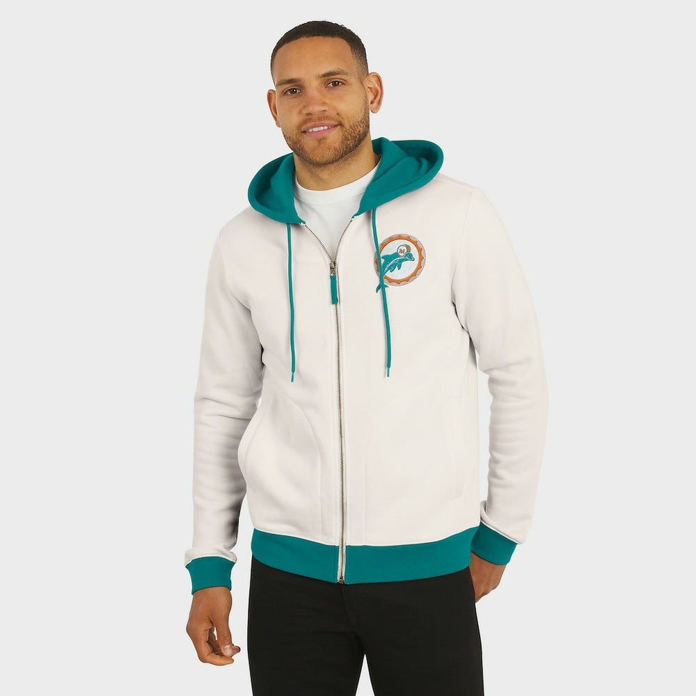 Miami Dolphins Fanatics Darius Rucker Collection Distressed Graphics Full-Zip Hoodie