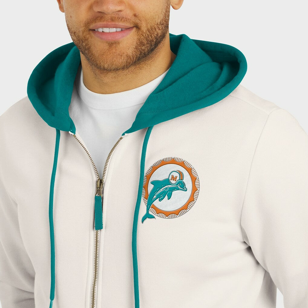 Miami Dolphins Fanatics Darius Rucker Collection Distressed Graphics Full-Zip Hoodie