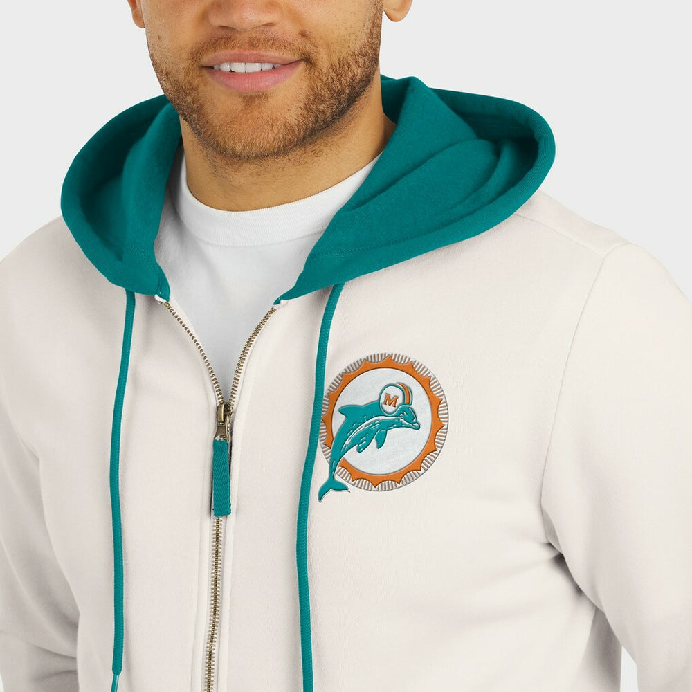 Miami Dolphins Fanatics Darius Rucker Collection Distressed Graphics Full-Zip Hoodie