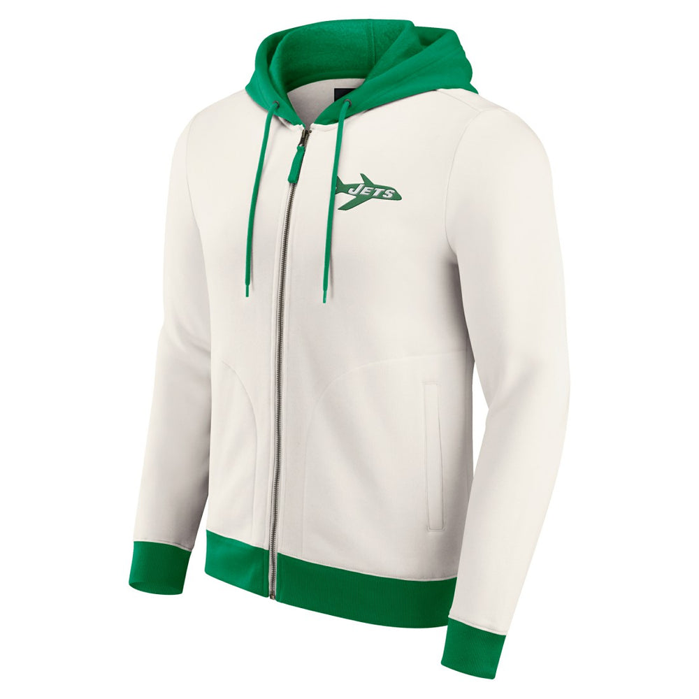New York Jets Fanatics Darius Rucker Collection Distressed Graphics Full-Zip Hoodie