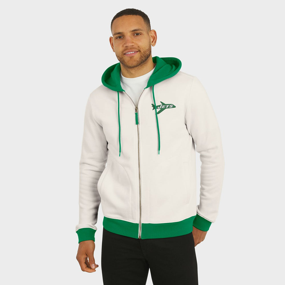 New York Jets Fanatics Darius Rucker Collection Distressed Graphics Full-Zip Hoodie