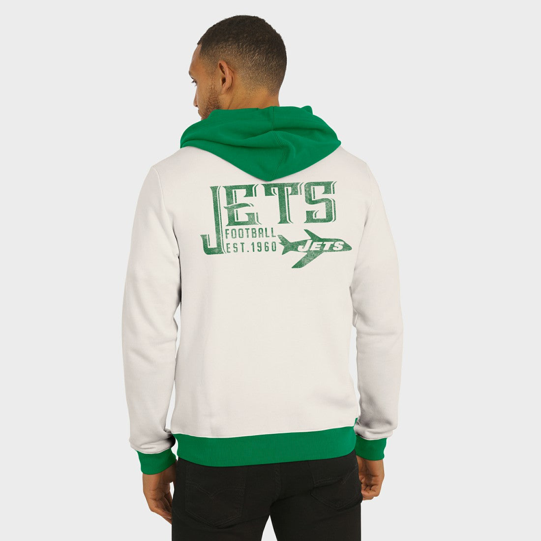 New York Jets Fanatics Darius Rucker Collection Distressed Graphics Full-Zip Hoodie