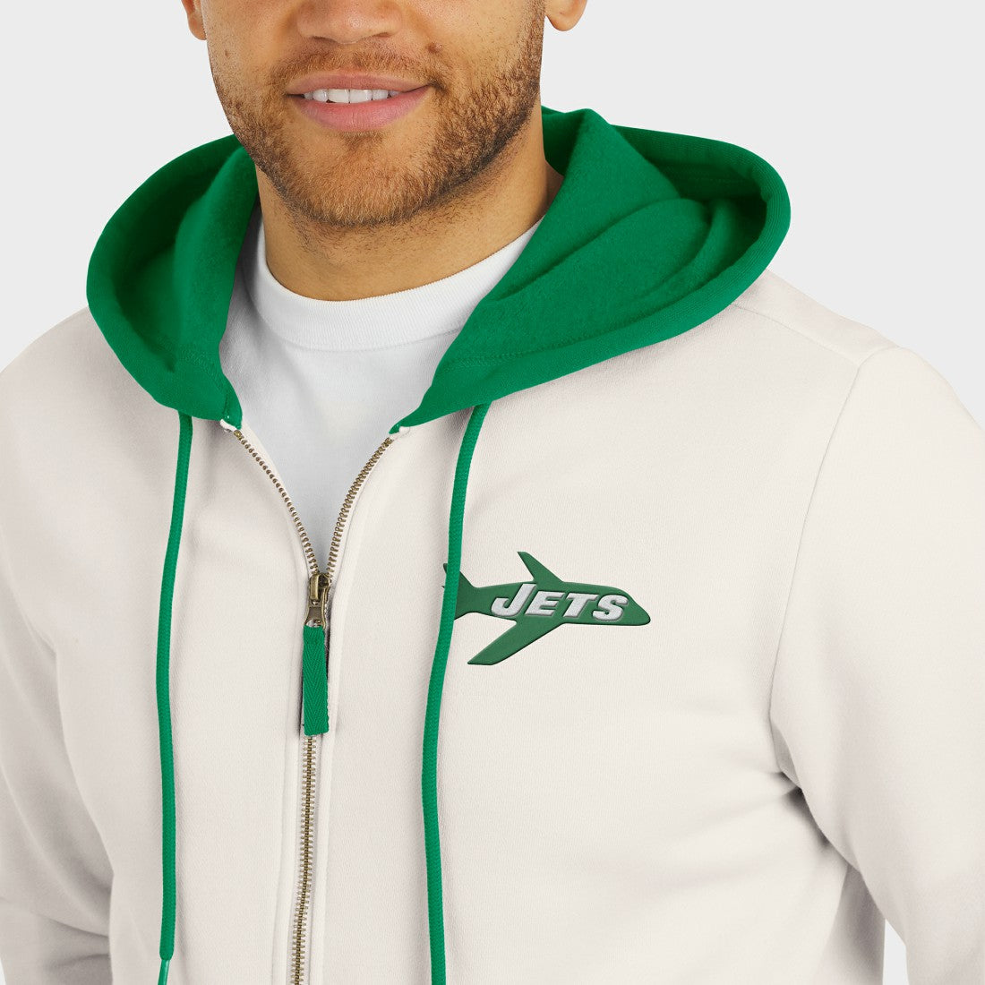 New York Jets Fanatics Darius Rucker Collection Distressed Graphics Full-Zip Hoodie