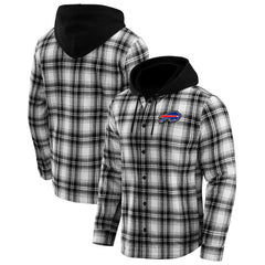 Buffalo Bills Fanatics NFL x Darius Rucker Collection Plaid Flannel Quilted Full-Snap Hooded Shacket