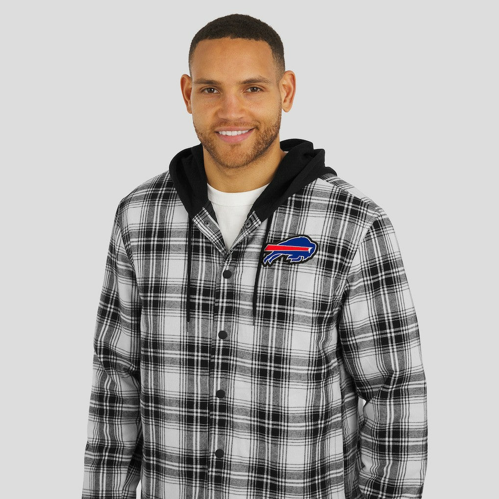 Buffalo Bills Fanatics NFL x Darius Rucker Collection Plaid Flannel Quilted Full-Snap Hooded Shacket