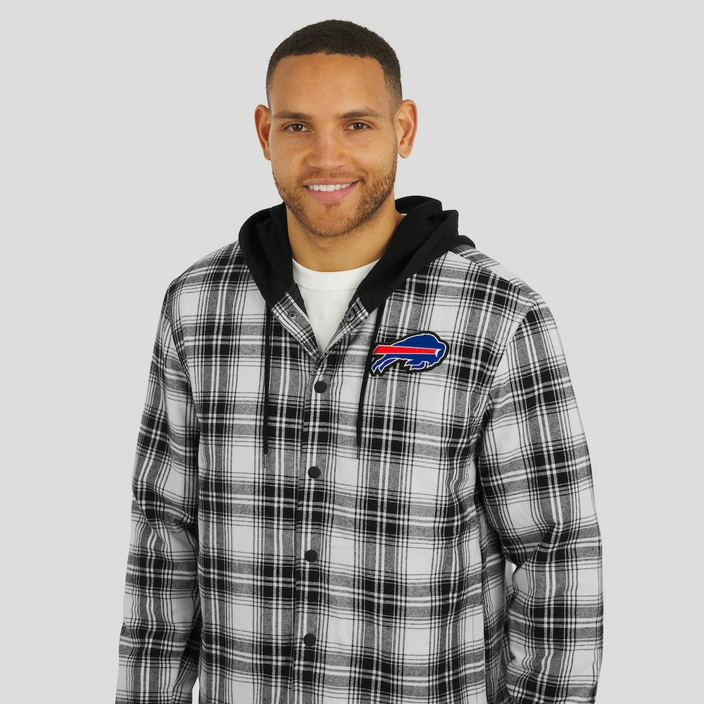 Buffalo Bills Fanatics NFL x Darius Rucker Collection Plaid Flannel Quilted Full-Snap Hooded Shacket