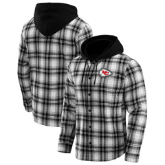 Kansas City Chiefs Fanatics NFL x Darius Rucker Collection Plaid Flannel Quilted Full-Snap Hooded Shacket