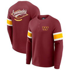 Washington Commanders Fanatics Darius Rucker Collection Waffle-Knit Raglan Long Sleeve Henley T-Shirt