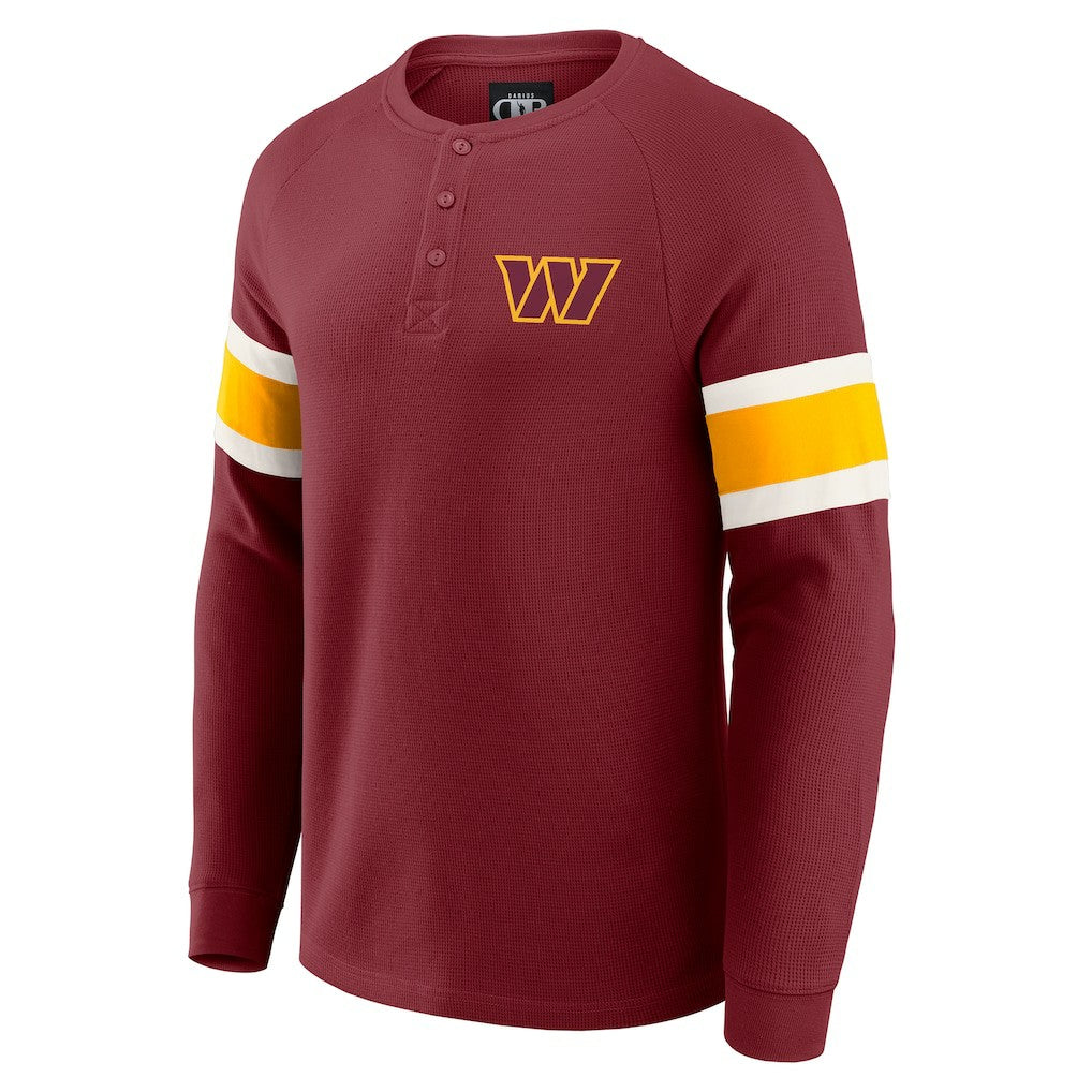 Washington Commanders Fanatics Darius Rucker Collection Waffle-Knit Raglan Long Sleeve Henley T-Shirt