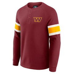Washington Commanders Fanatics Darius Rucker Collection Waffle-Knit Raglan Long Sleeve Henley T-Shirt