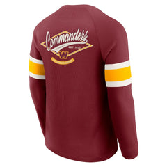 Washington Commanders Fanatics Darius Rucker Collection Waffle-Knit Raglan Long Sleeve Henley T-Shirt