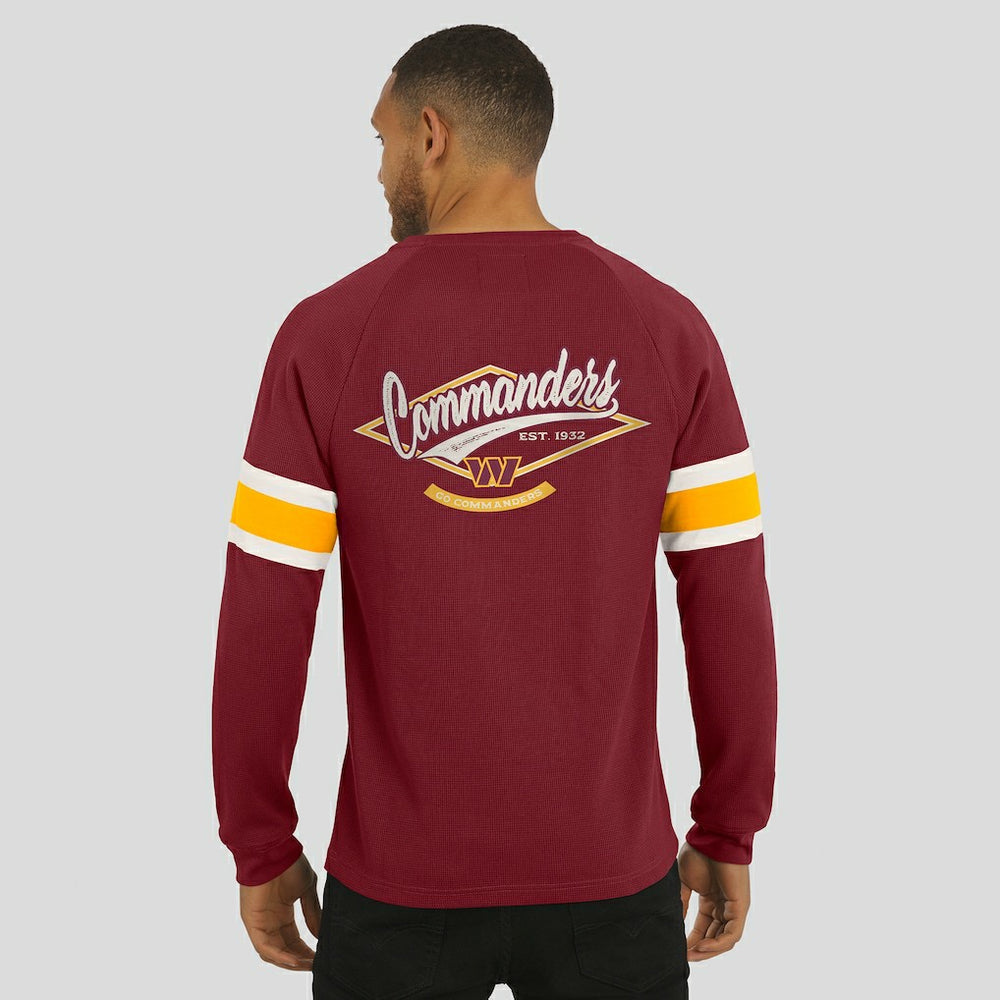 Washington Commanders Fanatics Darius Rucker Collection Waffle-Knit Raglan Long Sleeve Henley T-Shirt