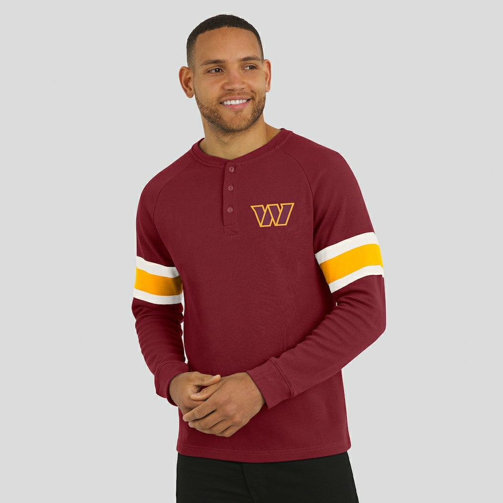 Washington Commanders Fanatics Darius Rucker Collection Waffle-Knit Raglan Long Sleeve Henley T-Shirt
