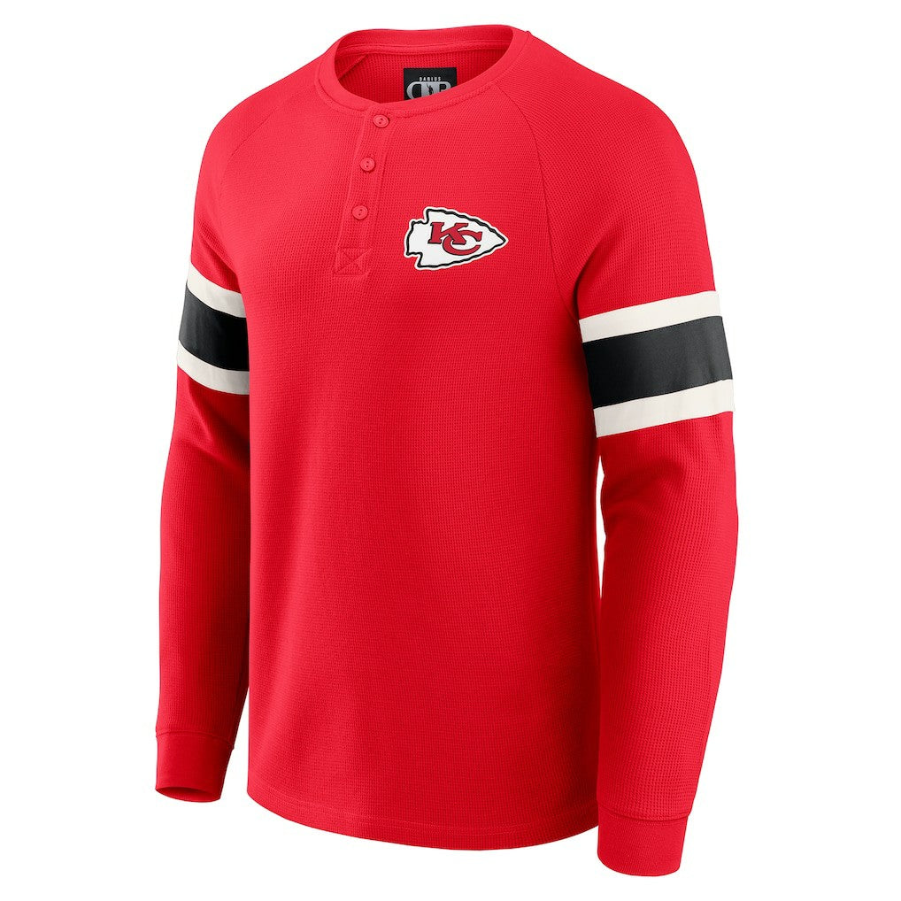 Kansas City Chiefs Fanatics Darius Rucker Collection Waffle-Knit Raglan Long Sleeve Henley T-Shirt