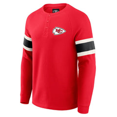 Kansas City Chiefs Fanatics Darius Rucker Collection Waffle-Knit Raglan Long Sleeve Henley T-Shirt