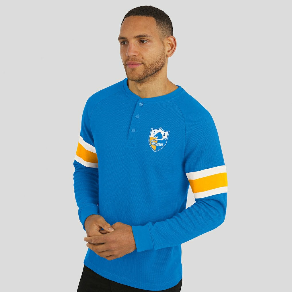 Los Angeles Chargers Fanatics Darius Rucker Collection Waffle-Knit Raglan Long Sleeve Henley T-Shirt