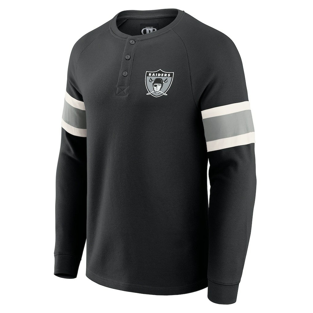 Las Vegas Raiders Fanatics Darius Rucker Collection Waffle-Knit Raglan Long Sleeve Henley T-Shirt